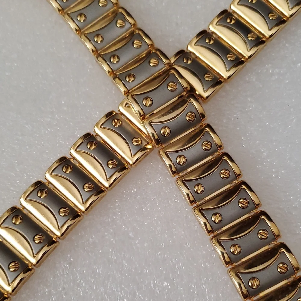 Gold and Gray Heart Charm Metal Belt Total Length 39